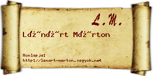 Lénárt Márton névjegykártya