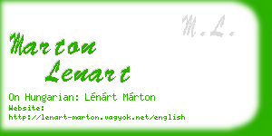 marton lenart business card