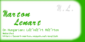 marton lenart business card